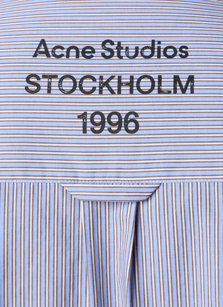 Blusa corta a righe con logo stampato di Acne Studios