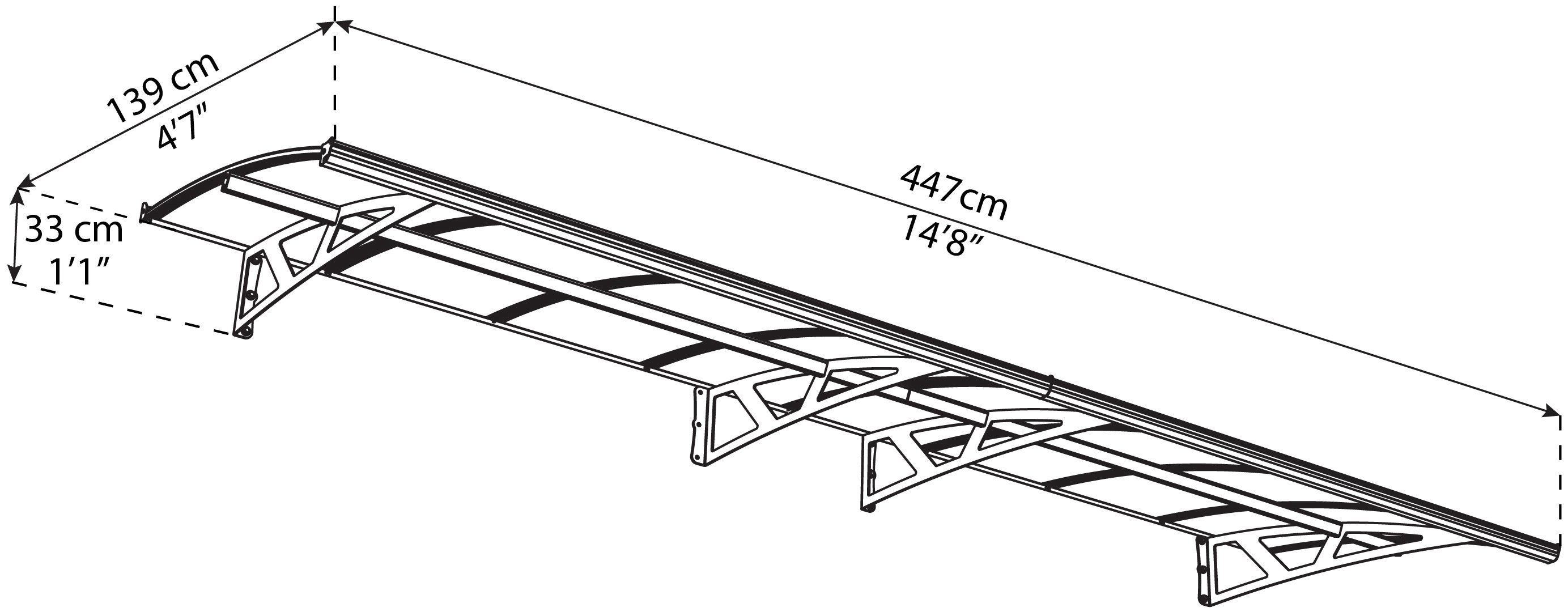 Palram - Canopia Vordach Amsterdam 4460, BxT: 447x139 cm