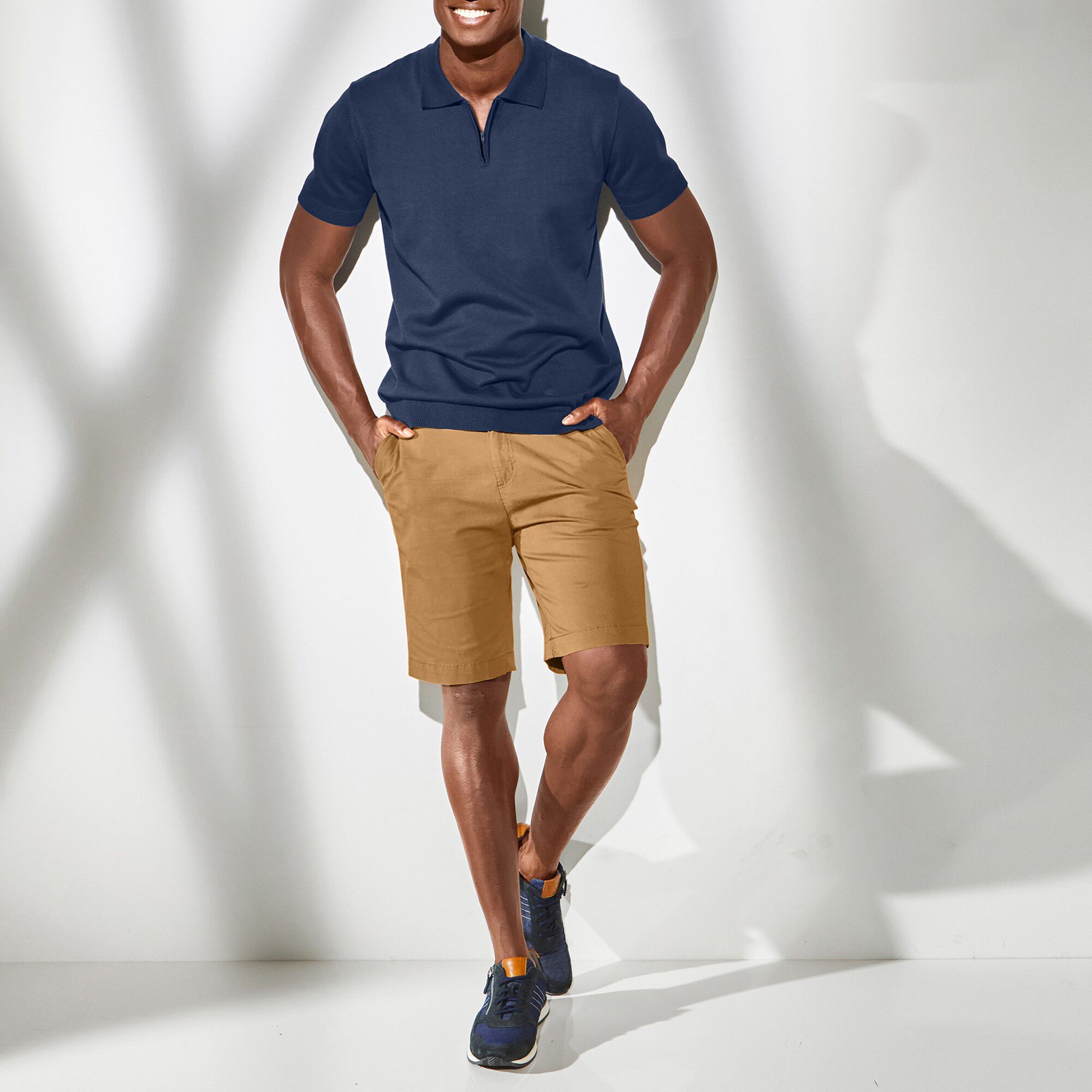 Bermuda chino uni sergé stretch grand confort spécial embonpoint
