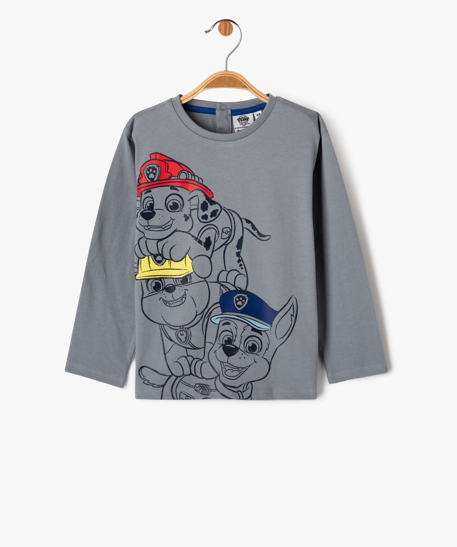 Tee-shirt manches longues en coton imprimé bébé Garçon -... gris | GEMO