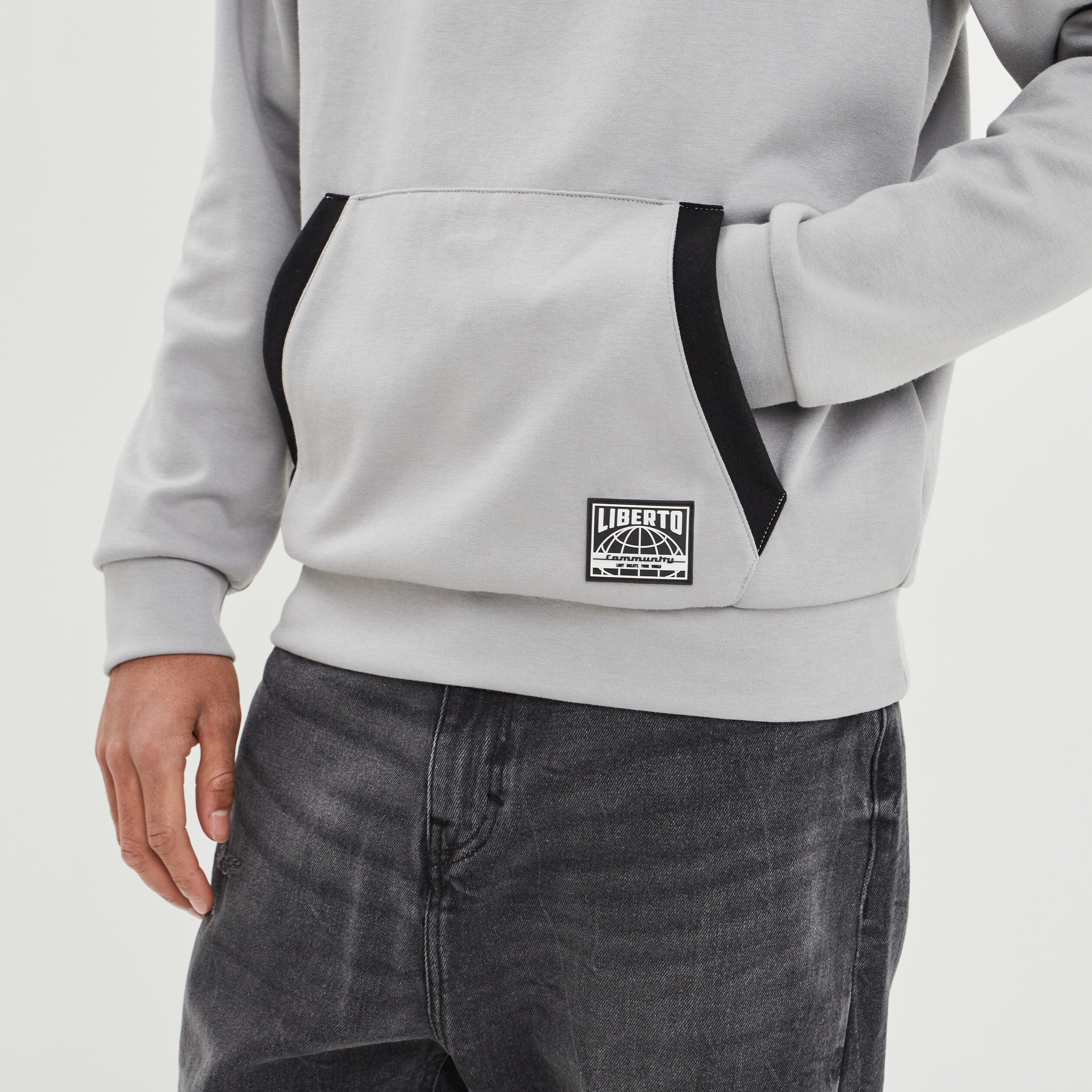 Sweat à capuche hoodie Liberto gris clair homme | La Halle