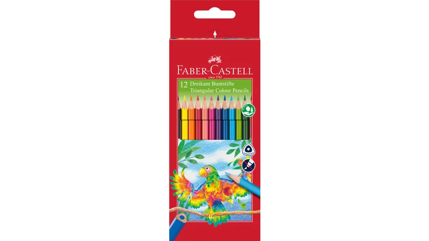 FABER-CASTELL Farbstift dreikantt im 12er-Kartonetui