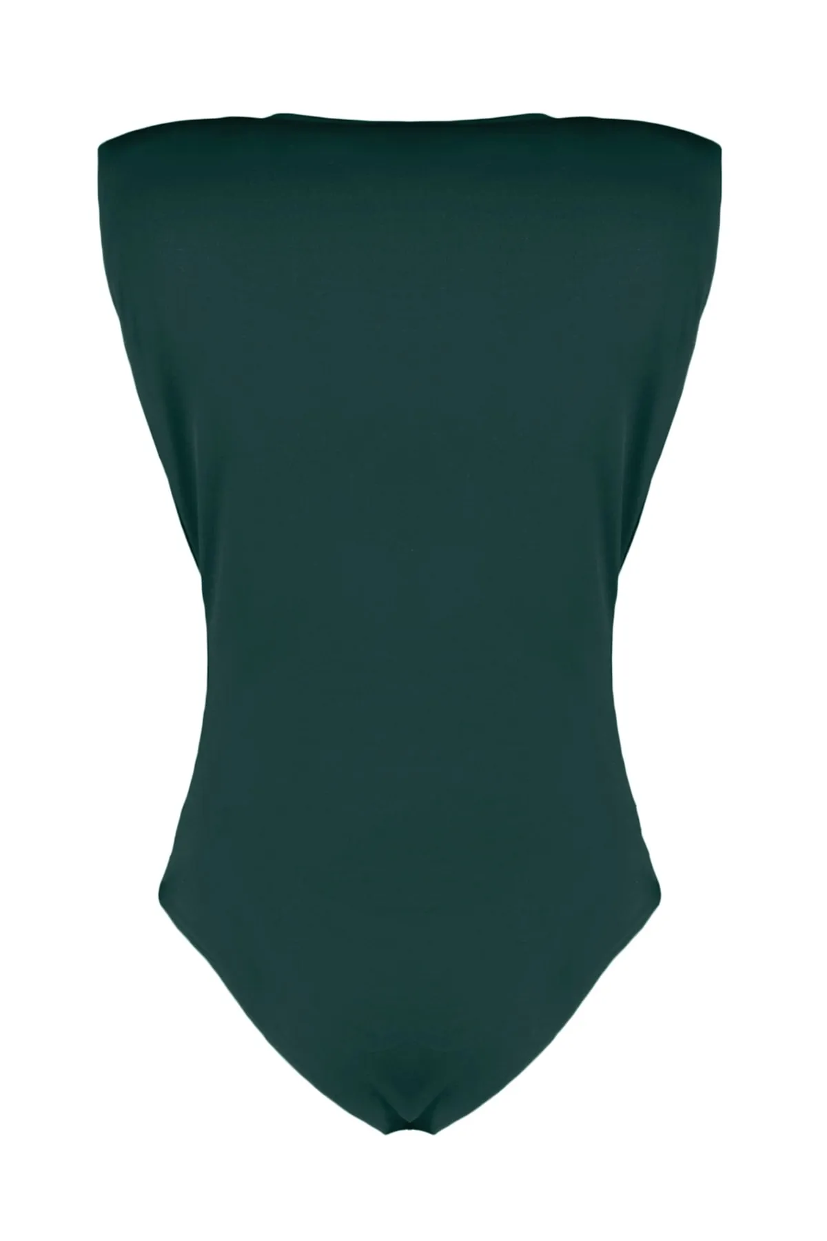 Trendyol Collection  Smaragdgrüner, gepolsterter, zweireihiger Kragen, flexibler Strickbody mit Druckknöpfen TWOSS23BD00007