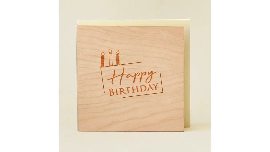 Original Holzgrußkarte - Happy Birthday