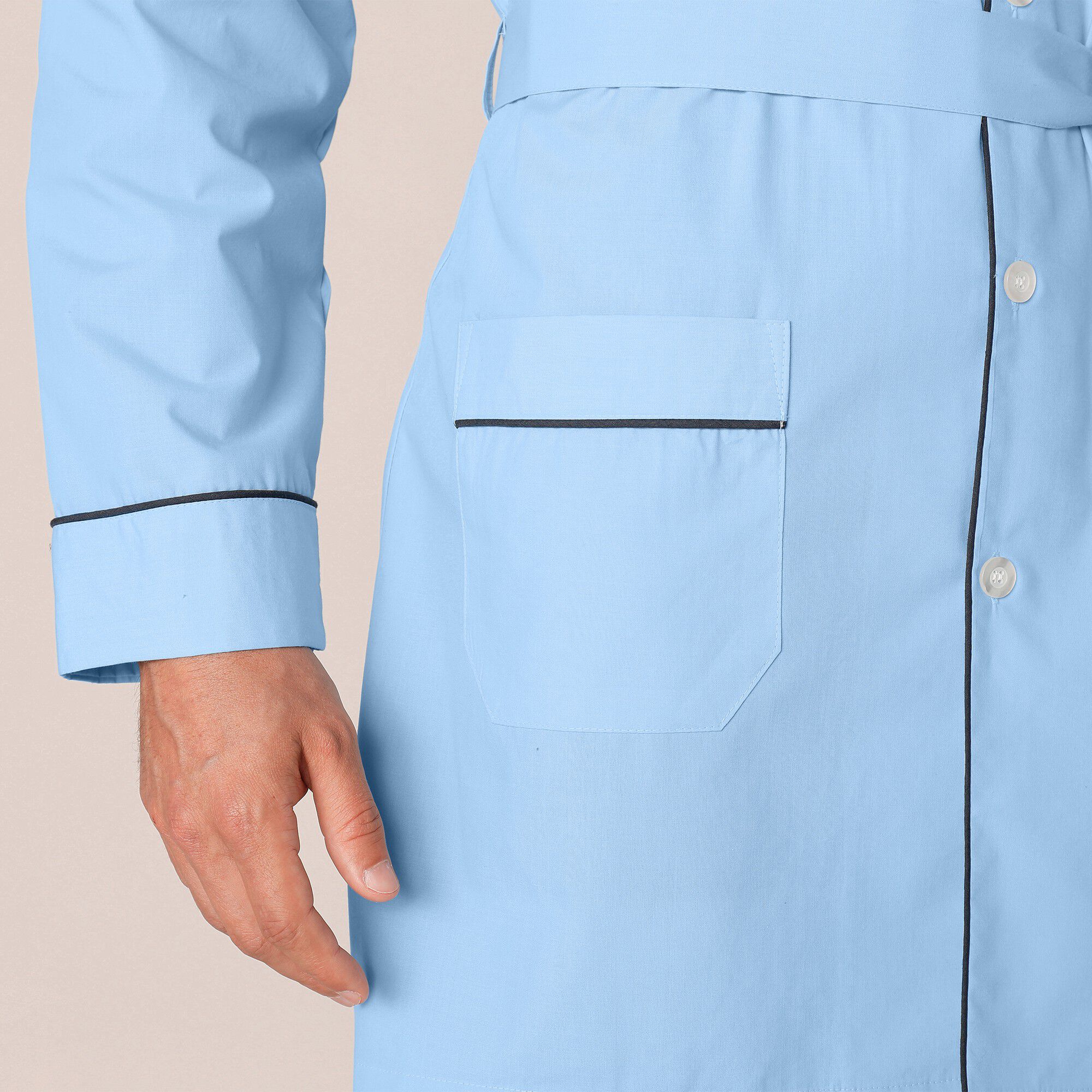 Veste de pyjama popeline boutonnée