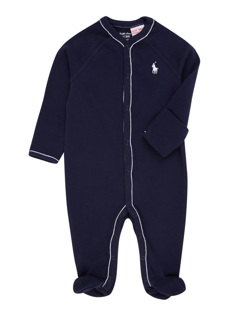 Body pentru bebeluși din bumbac Ralph Lauren, cu logo brodat.