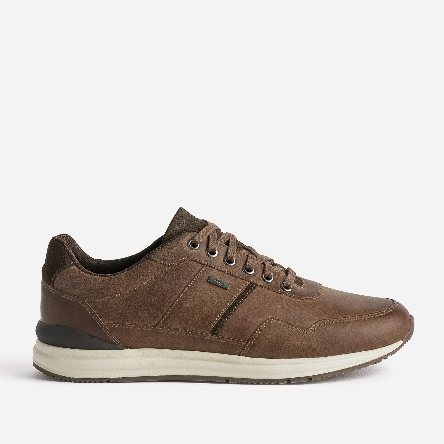 Tennis TBS marron en cuir