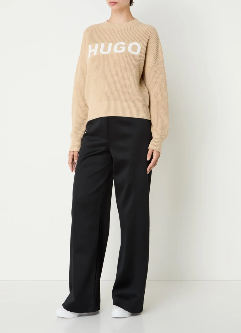 Pulover HUGO BOSS Sliginy Chunky Knit cu logo