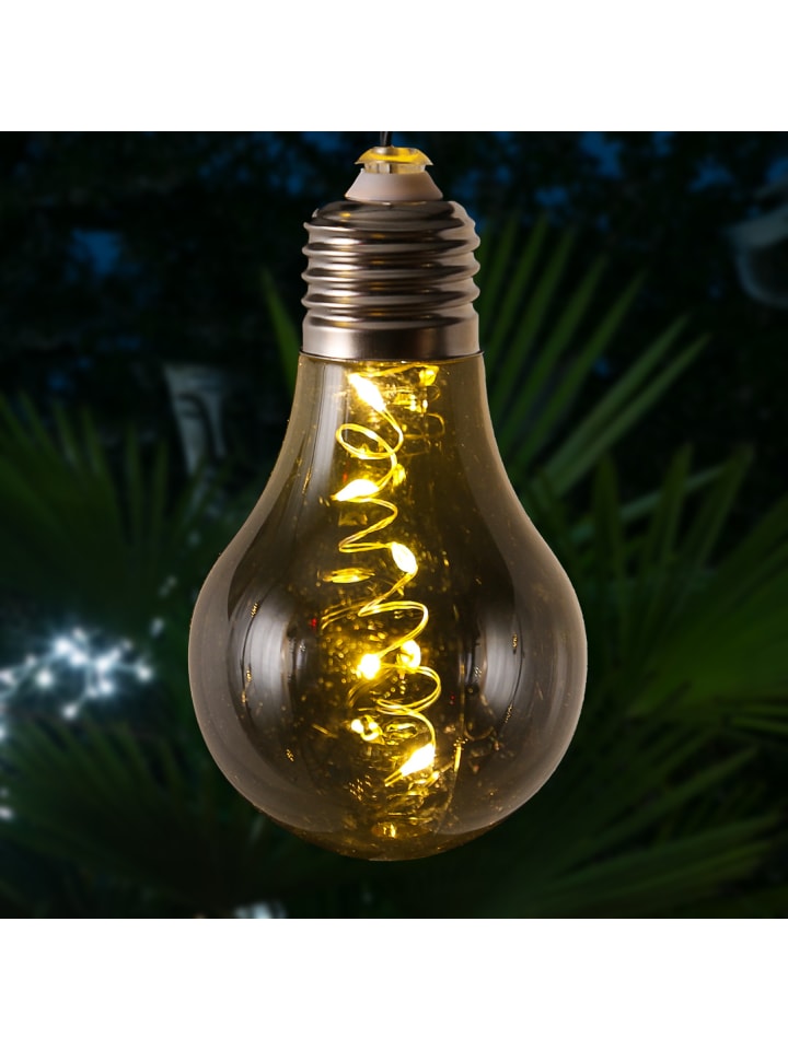 MARELIDA LED Solar Lichterkette mit Glühbirnen 2 Funktionen L: 4,5m in rauchgrau günstig kaufen onesize