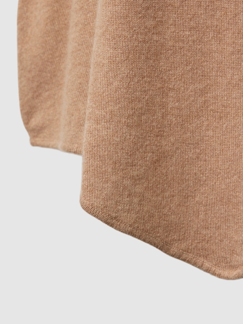 Poncho aus Kaschmir in camel meliert