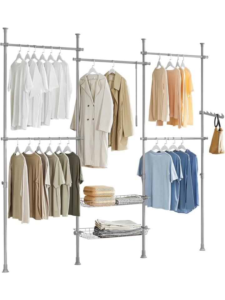 SoBuy Kleiderständer in Hellgrau - (B)209-311 x (H)200-285cm günstig kaufen onesize