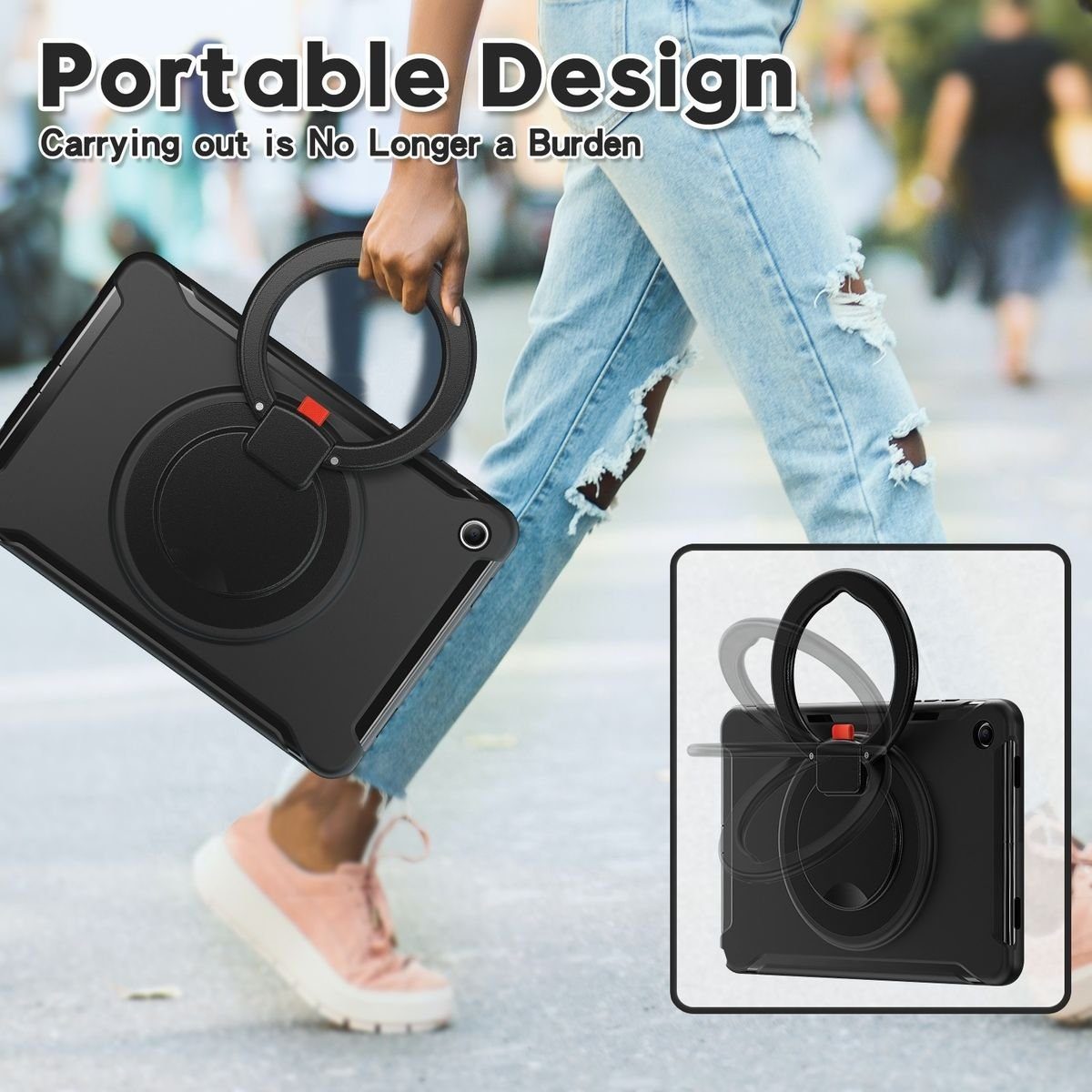 Wigento Tablet-Hülle Für Samsung Galaxy Tab A9 Plus 360 Grad Outdoor Hybrid Tablet Tasche