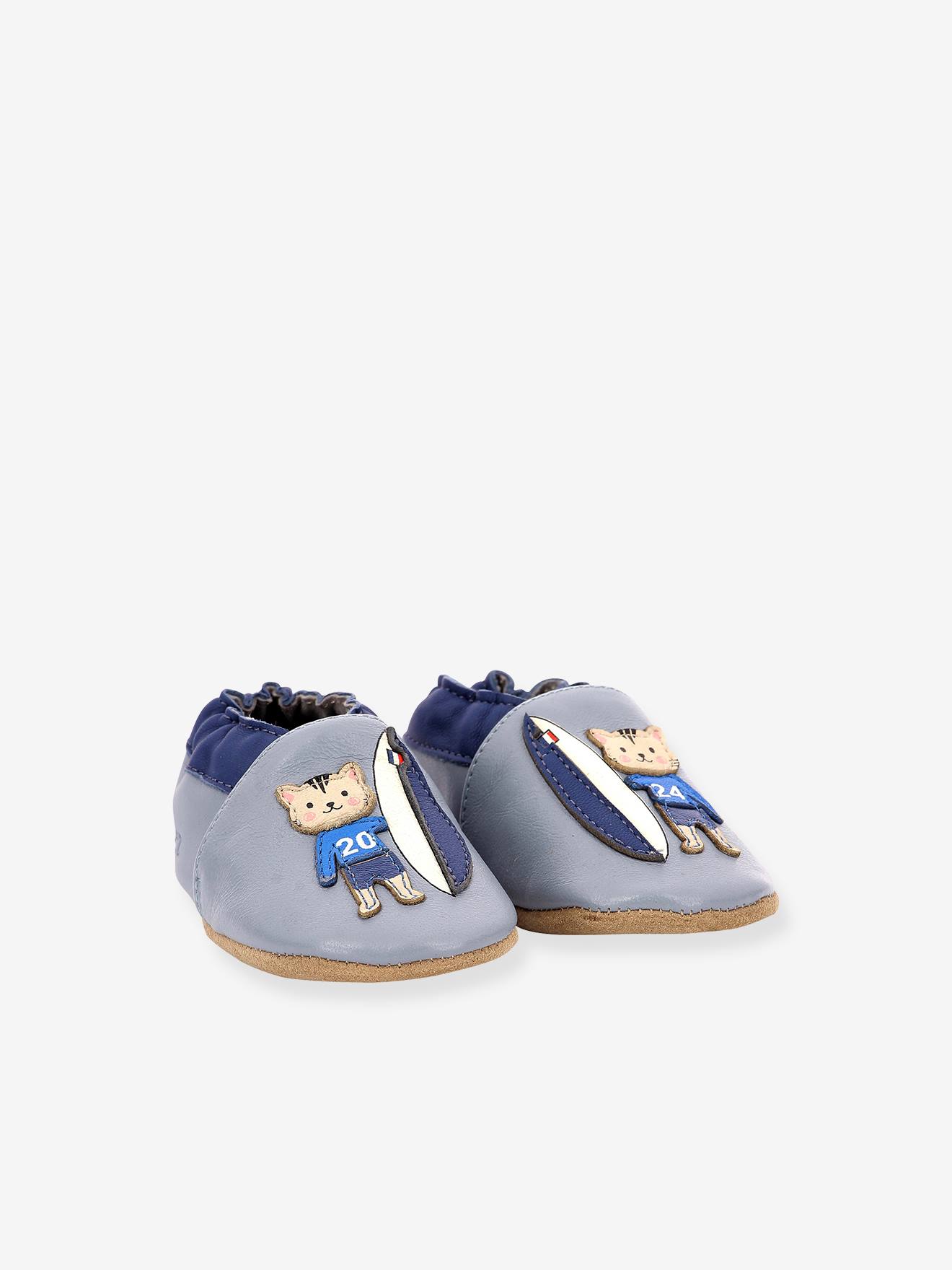 Robeez Baby Krabbelschuhe Surfing Boy ROBEEZ, pflanzlich gegerbt - blau