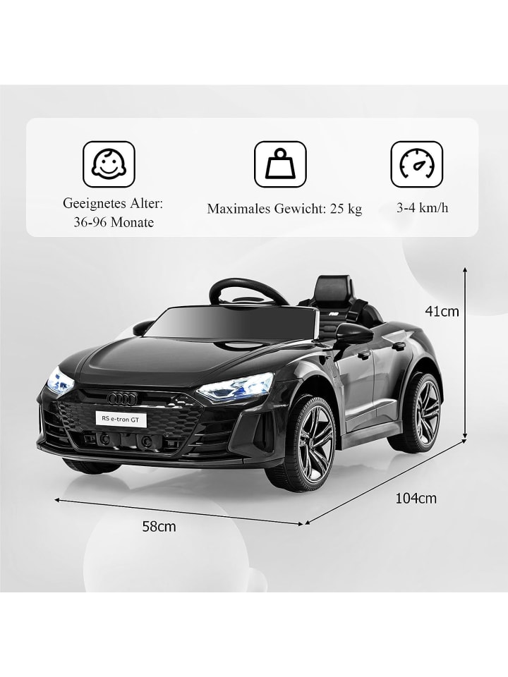 COSTWAY 12V Elektroauto Audi RS in Schwarz günstig kaufen 105 cm