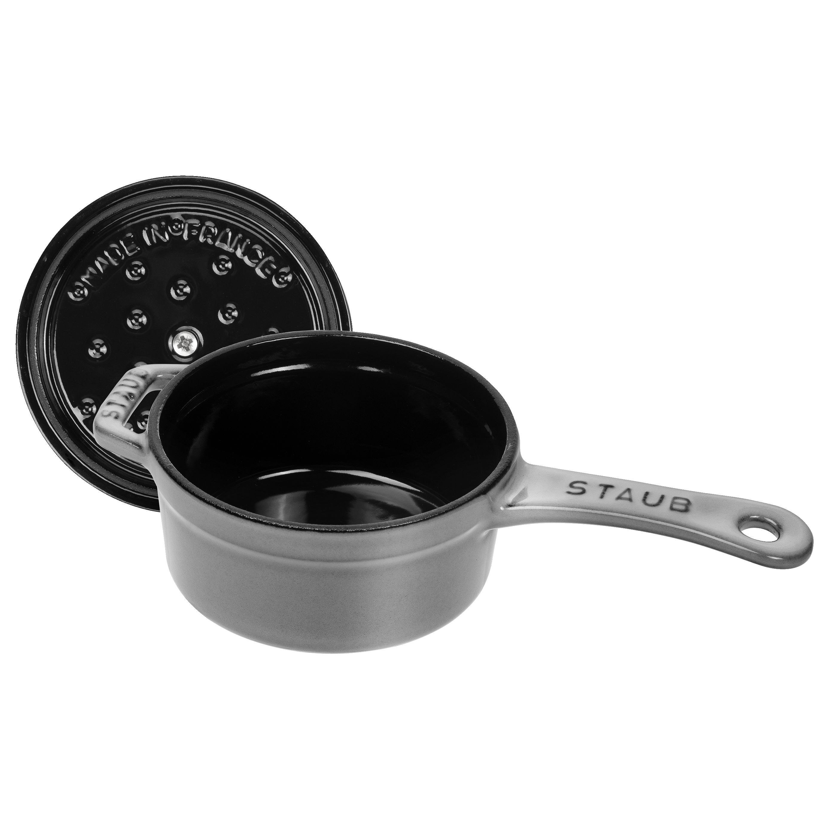 Stieltopf 10 cm, Gusseisen, Graphit-Grau
