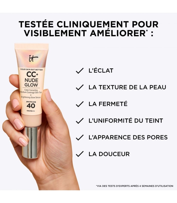 IT COSMETICS-YOUR SKIN BUT BETTER CC+ CREAM NUDE GLOW SPF 40-CC Crème Correctrice illuminatrice