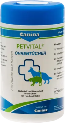 PETVITAL Feuchttücher für Ohren vet.  120 St  Tücher