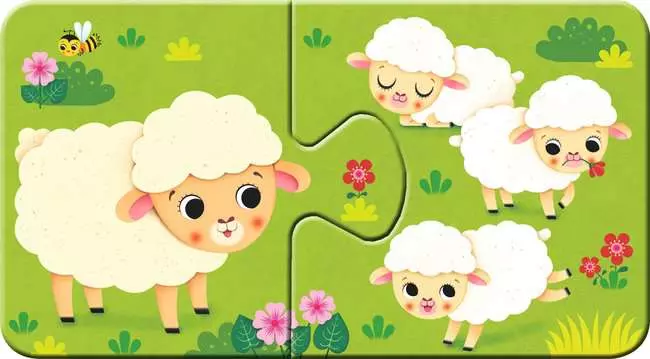 Kinderpuzzle ab 2 Jahren - Tiere und ihre Kinder - 2 Teile