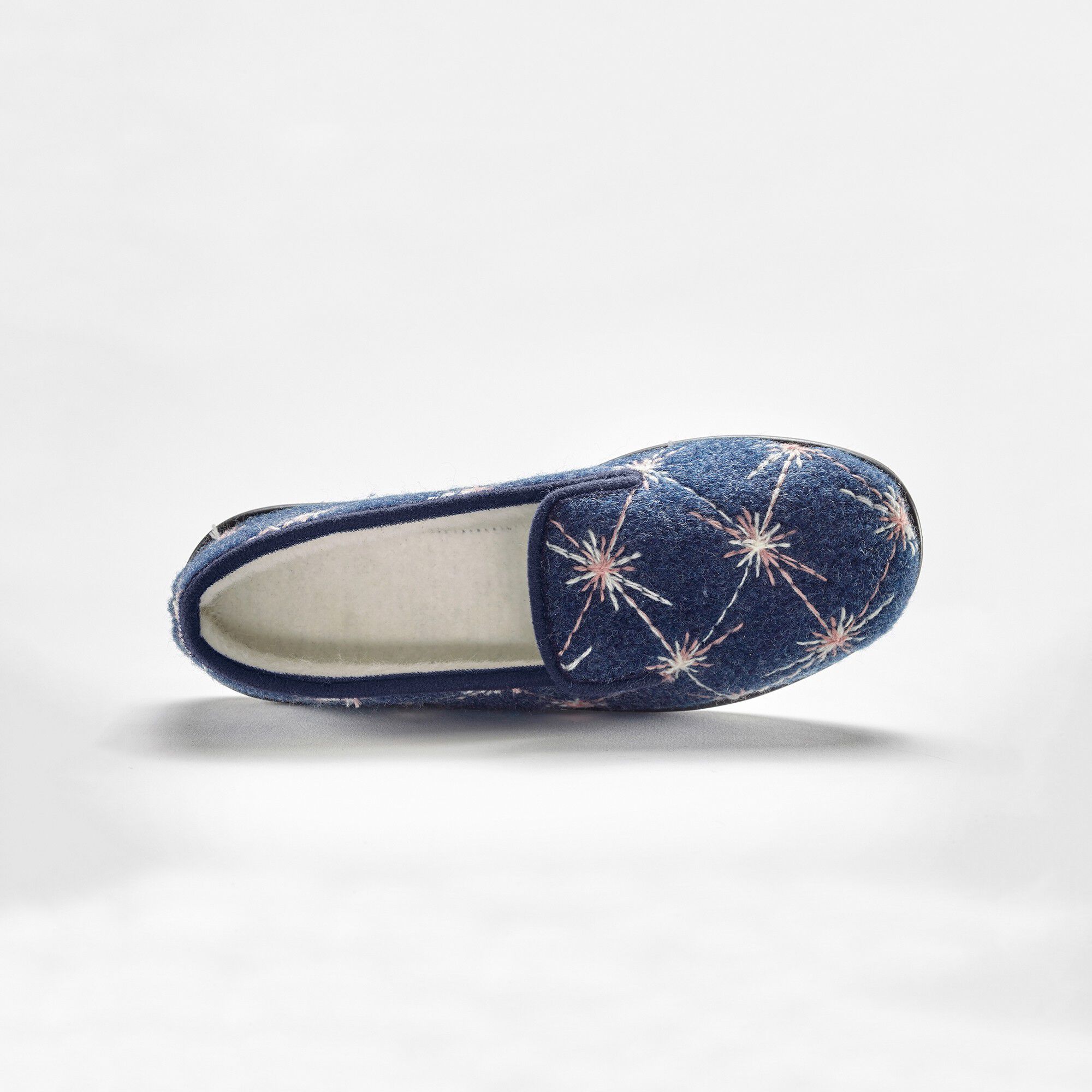 Chaussons fourrés brodés