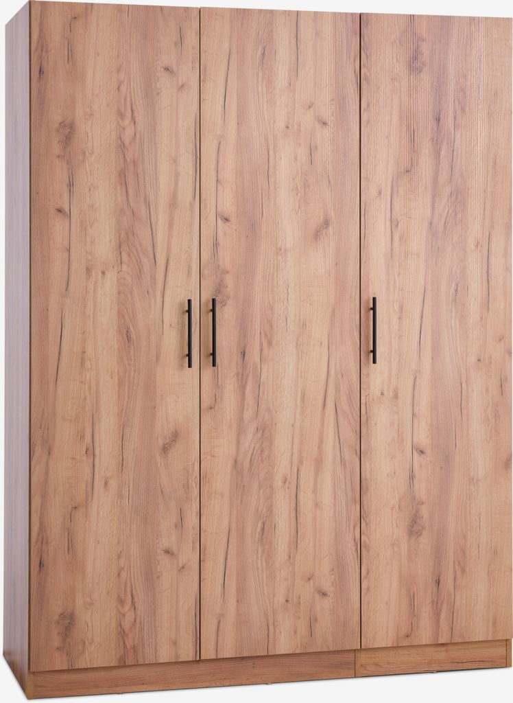 Armário VIBY de 3 portas, 150x200 mm, na cor carvalho natural.
