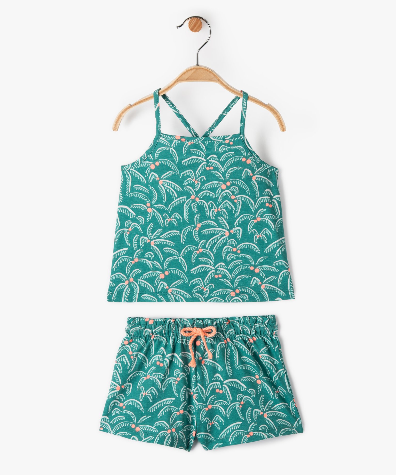 Ensemble bébé fille 2 pièces à motifs palmiers : débard... vert | GEMO