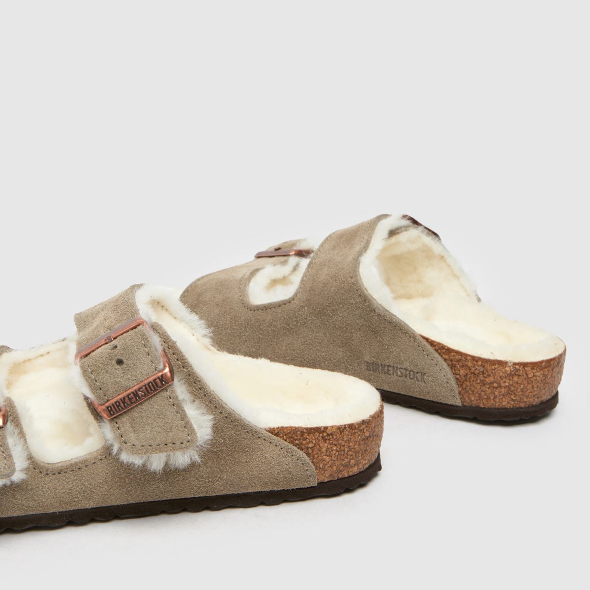 BIRKENSTOCK taupe arizonai báránybőr gyerek szandál