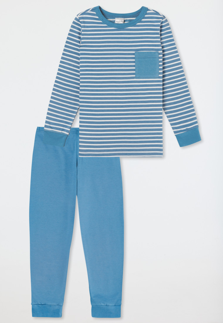 Schlafanzug lang Ringel hellblau - Boys World