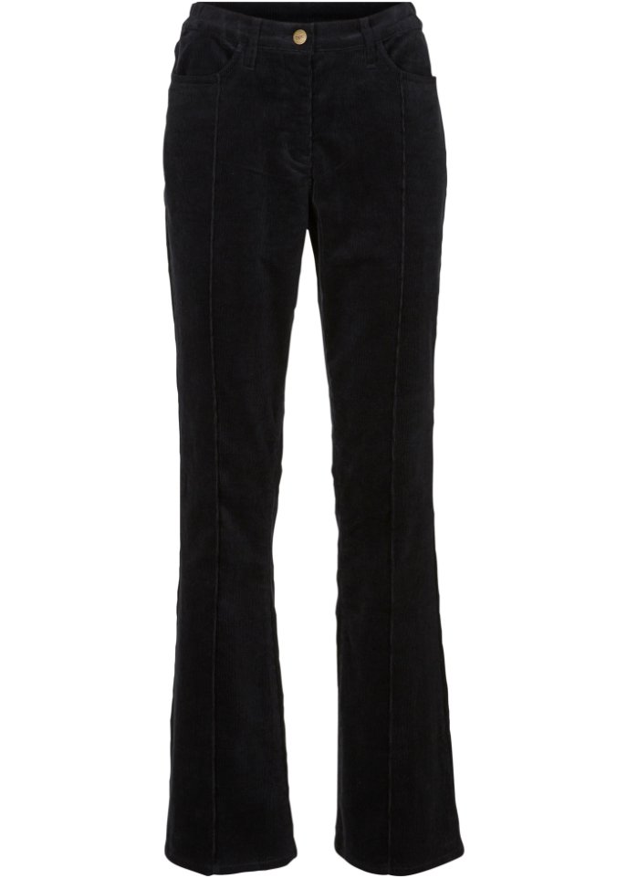 Bootcut-Stretch-Cordhose mit Biesen und Bequembund