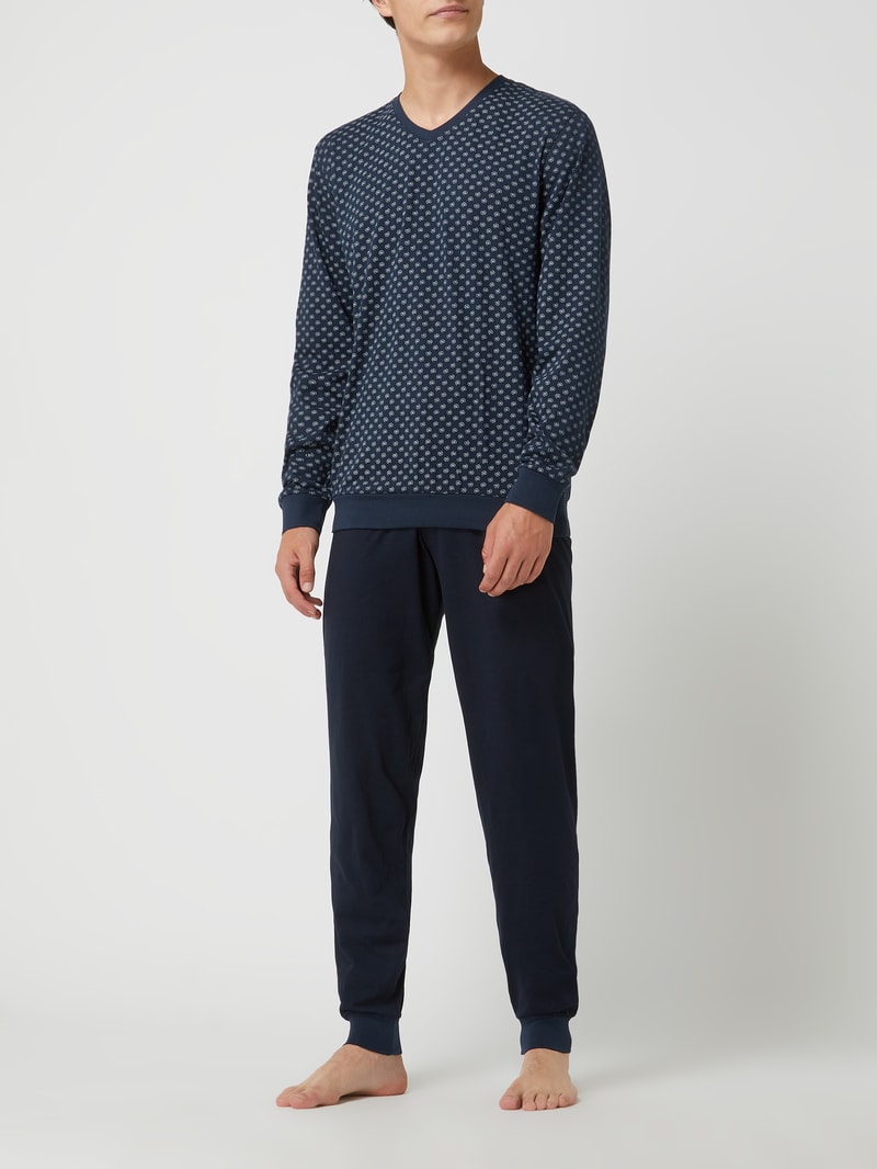 Pyjama aus Baumwolle in blau