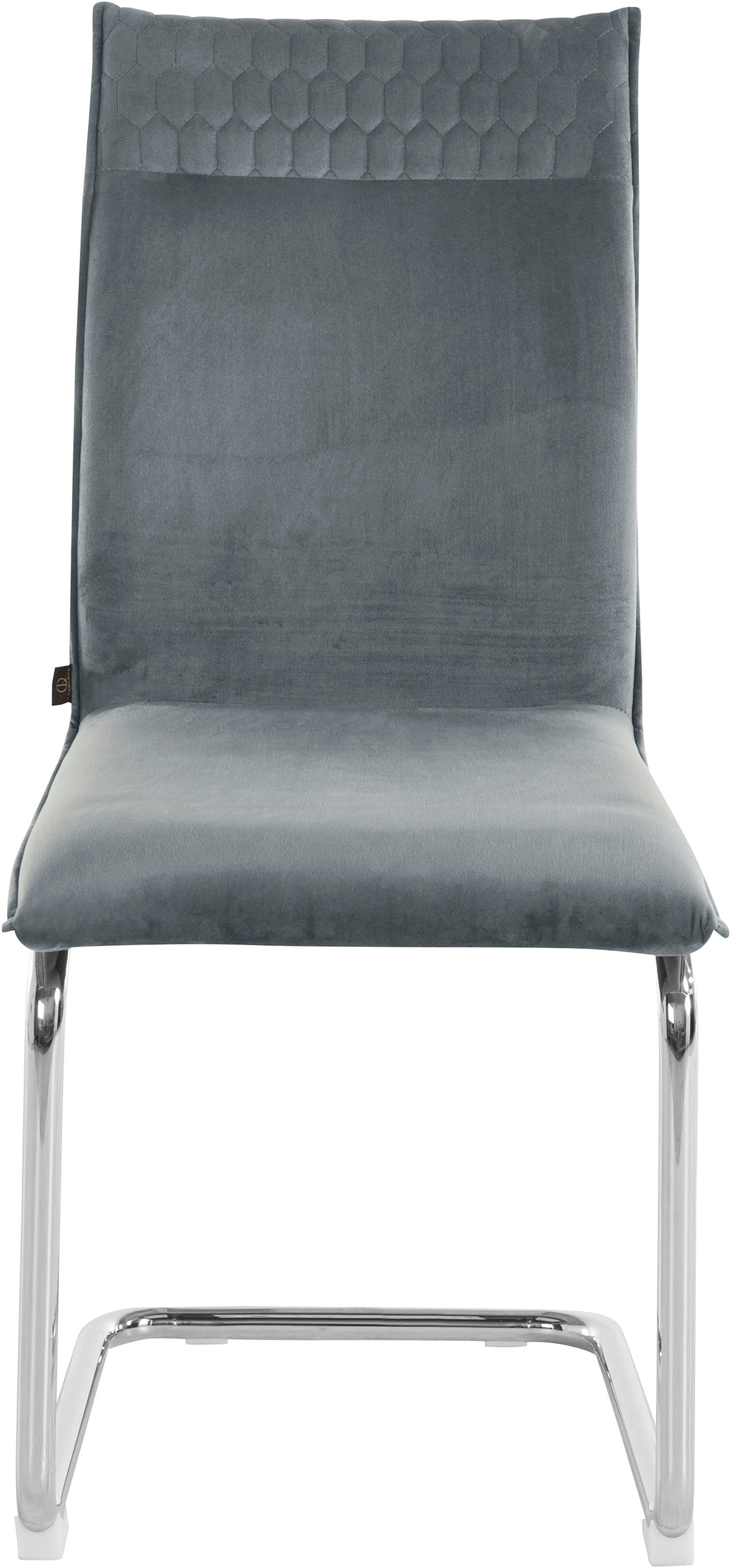 Leonique Freischwinger Deorwine (2 St), im 2er Set erhältlich, mit verchromten Metallbeinen, Sitzhöhe 47 cm