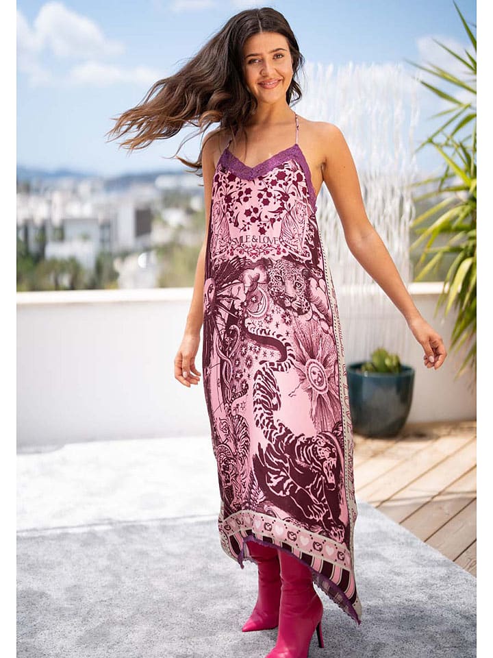 miss goodlife Kleid in Schwarz/ Rosa günstig kaufen