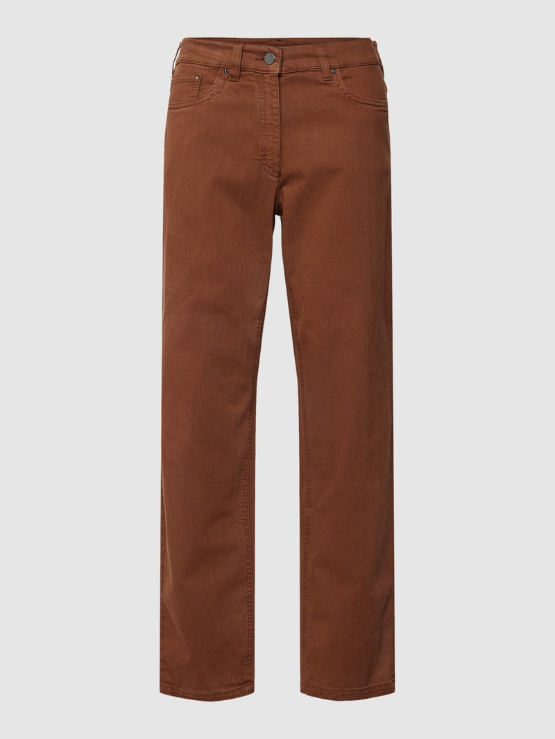 Straight Fit Jeans im 5-Pocket-Design Modell 'Greta' in cognac