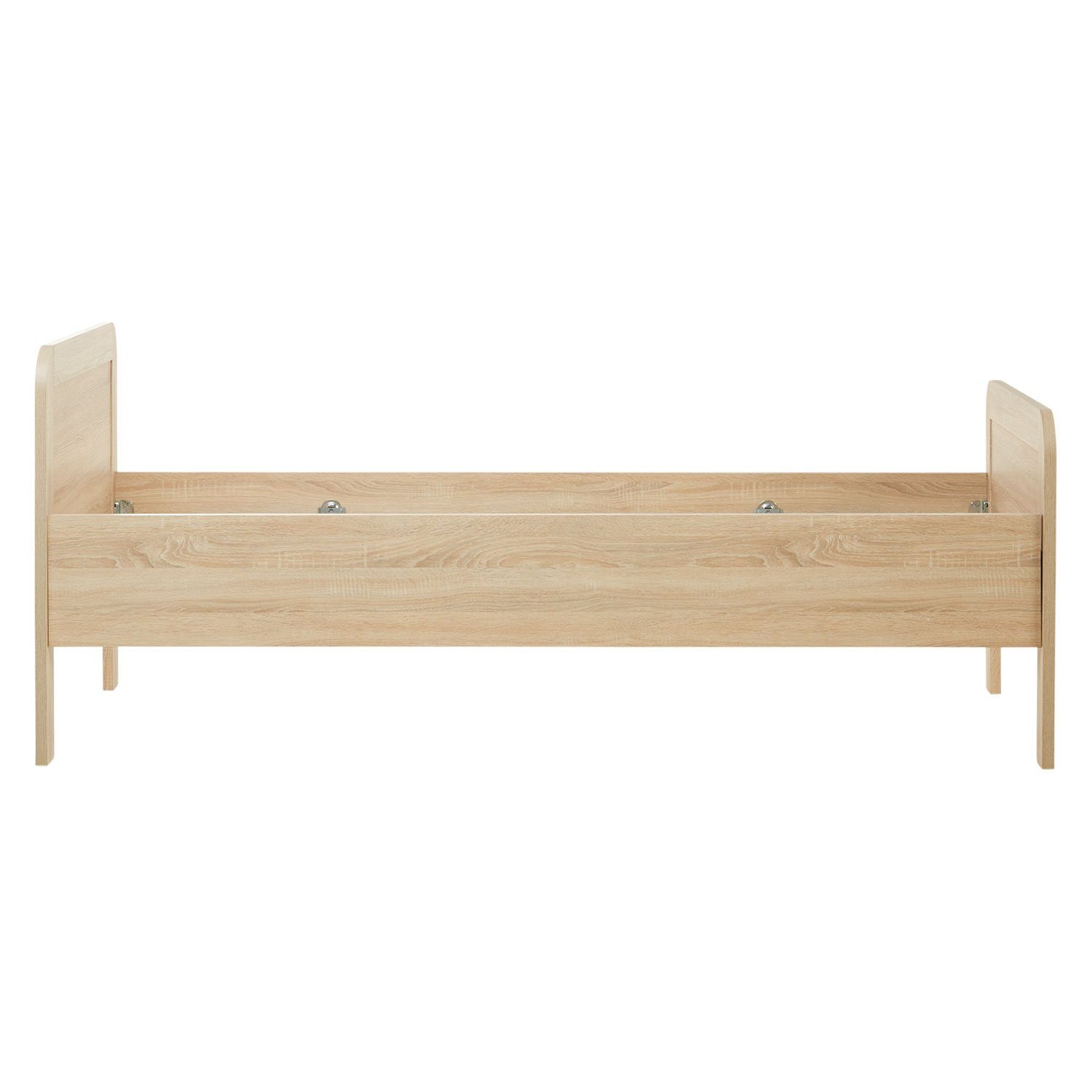 Homestyle4u Holzbett Komfortbett 90x200 cm Natur Weiß Bett