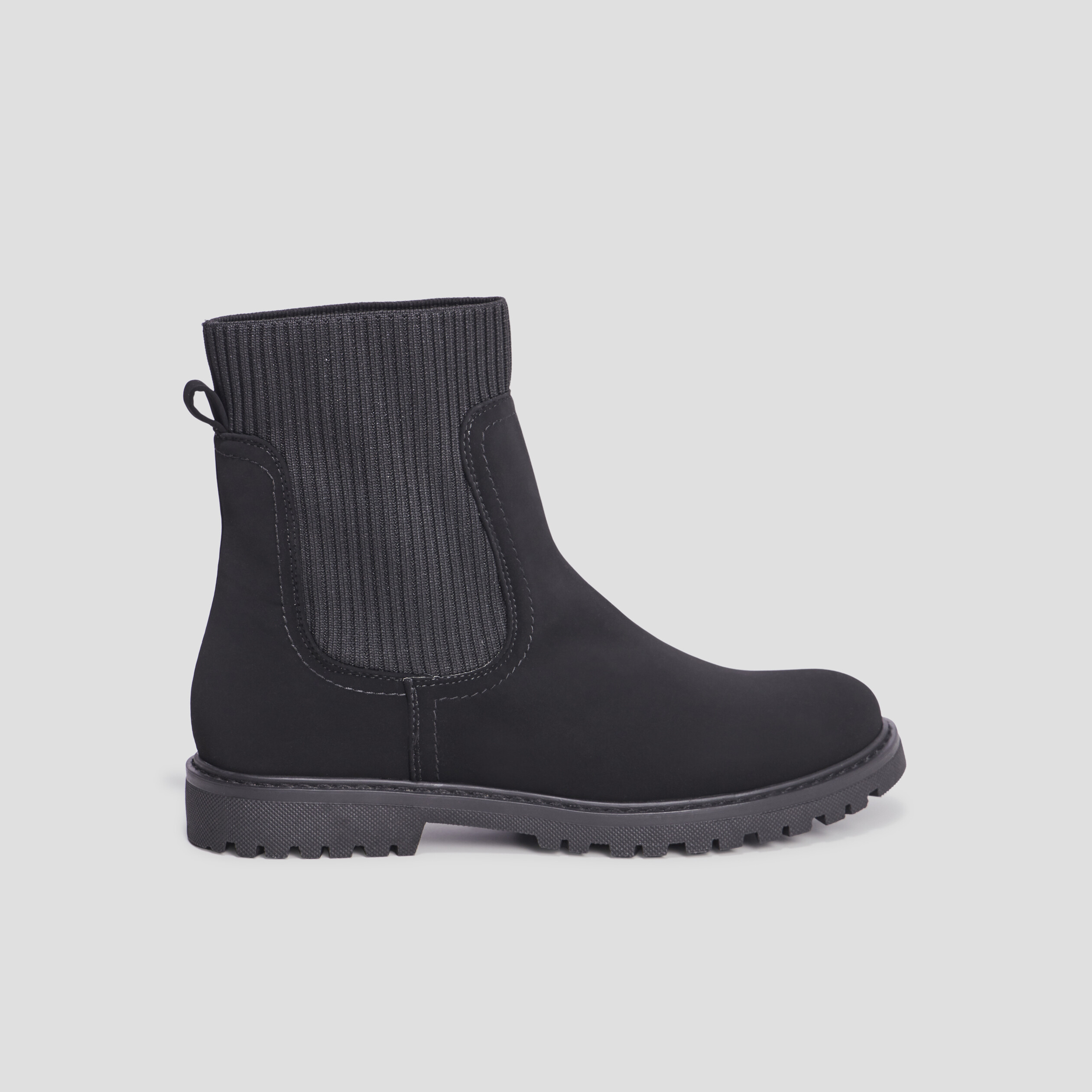 Bottines chaussettes élastiquées noir fille | La Halle