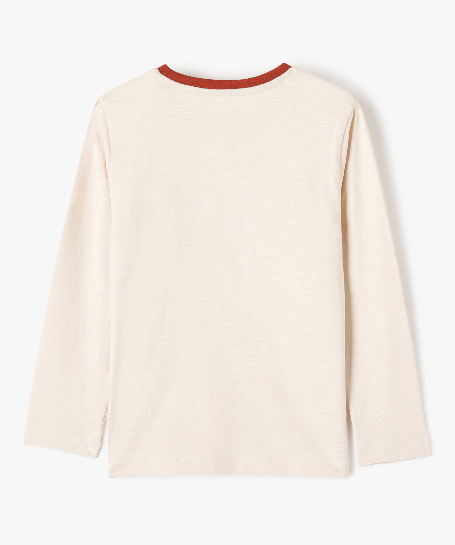 Tee-shirt Garçon imprimé élan en maille bouclette beige | GEMO