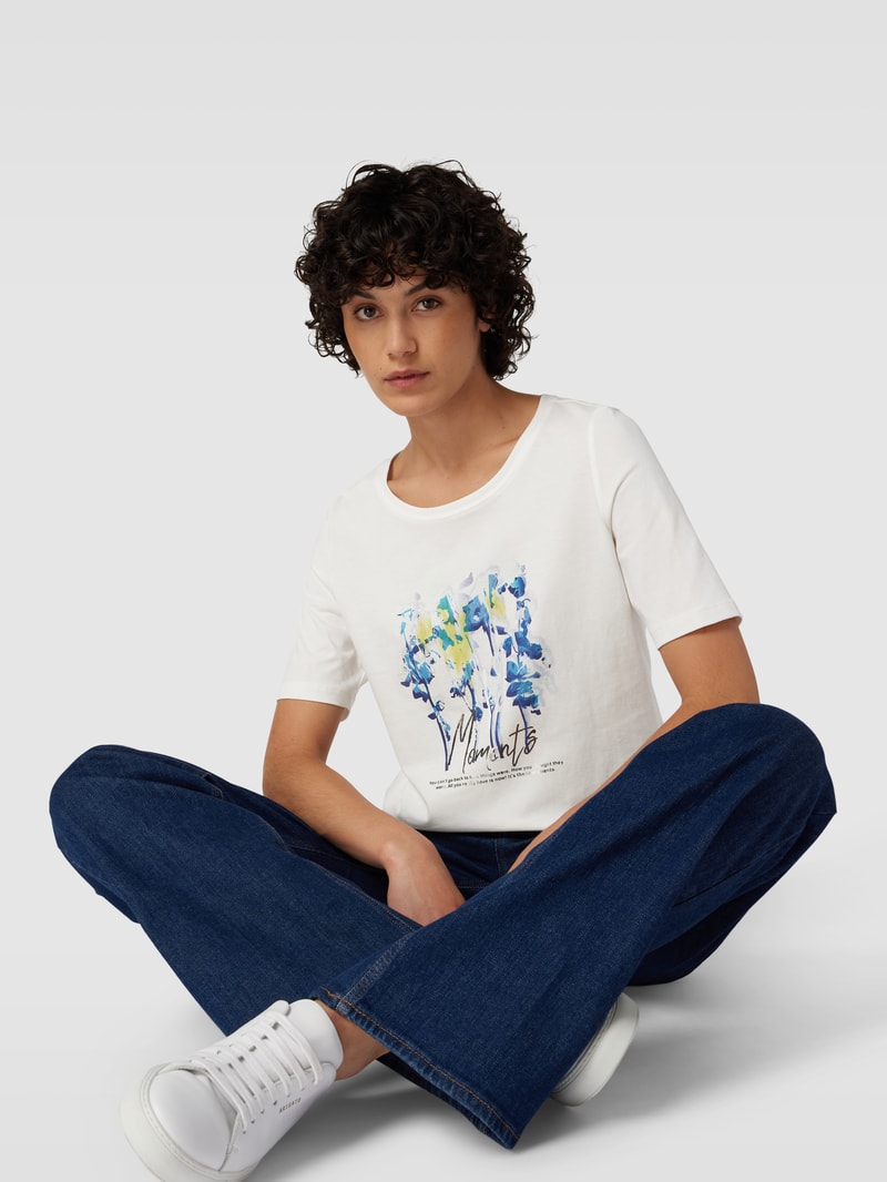 T-Shirt mit Motiv-Print in offwhite