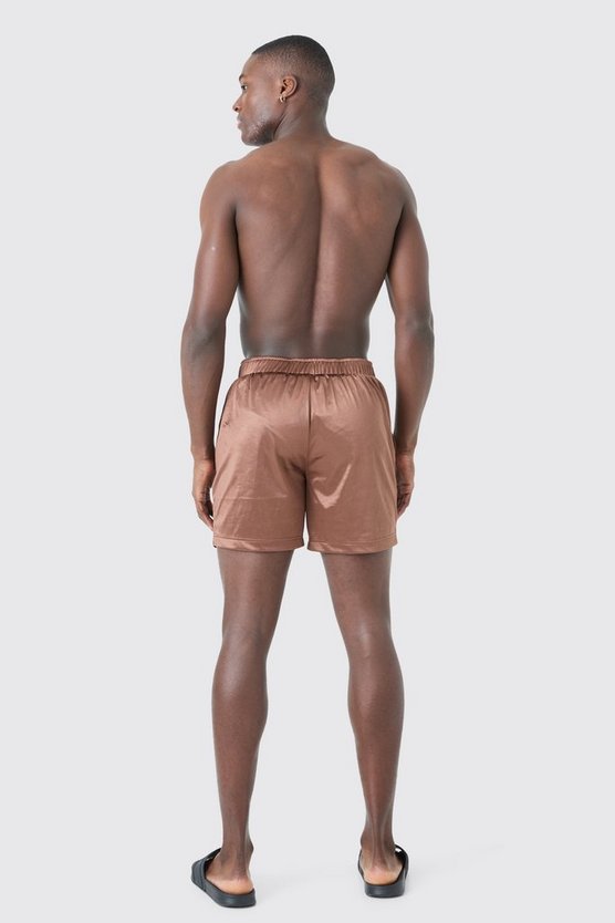 Mittellange Satin-Badehose