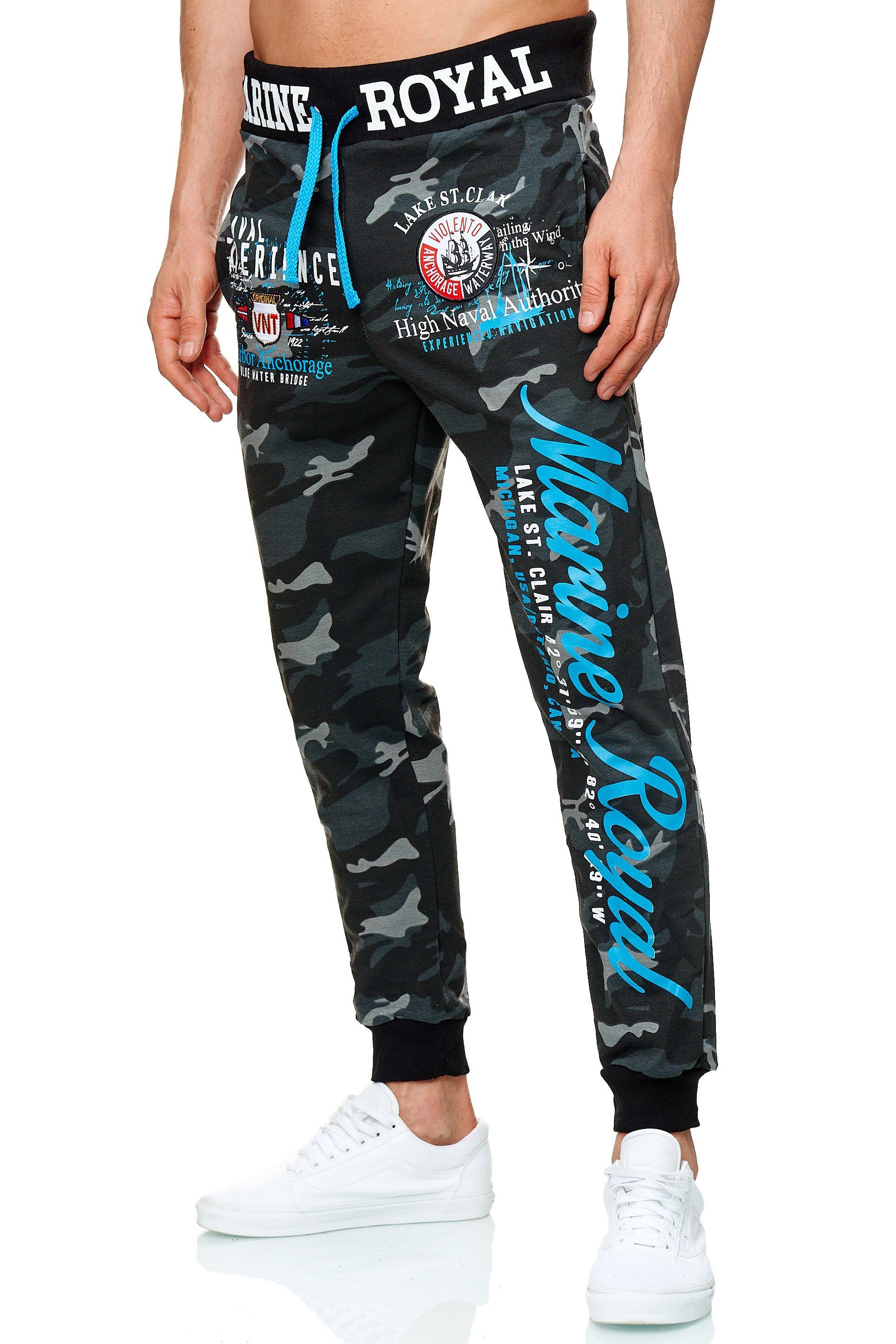 L.gonline Jogginghose Herren JoggingHOSE lang, Trainingshose Baumwolle, Sporthose mit (Sweatpants, 1-tlg) Fitness Freizeit Casual