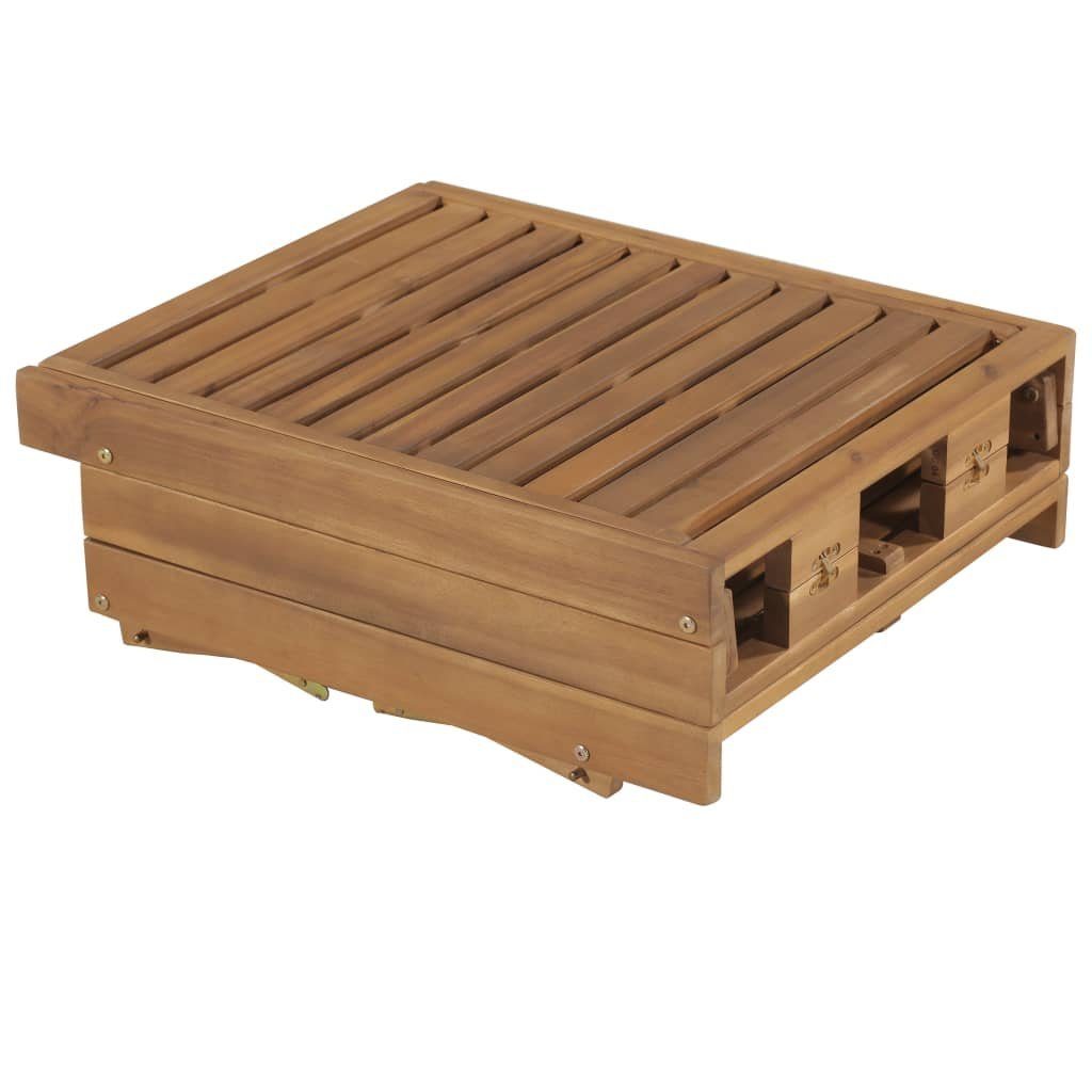 vidaXL Wellnessliege Klappbare Sonnenliege Massivholz Akazie Gartenliege Holz