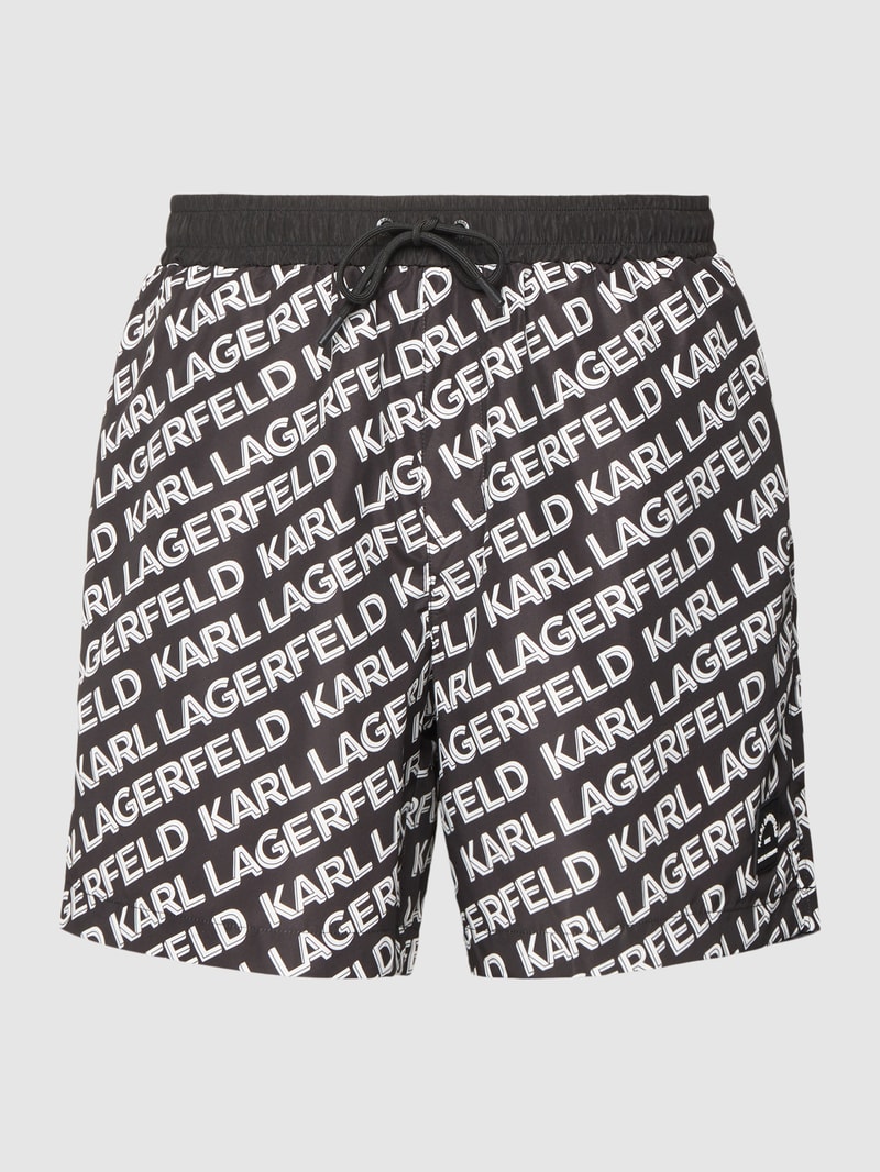Badehose mit elastischem Bund in schwarz