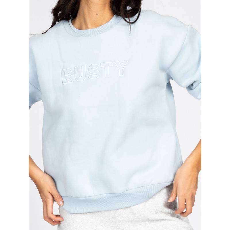 RUSTY RUSTY KEY LINE RELAXED CREW NECK FLEECE Rundhalspullover Damen