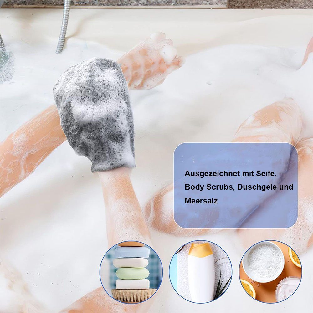 CTGtree Waschhandschuh Waschhandschuhe Badebürste Abgestorbener Haut Körperpeeling (2-tlg)