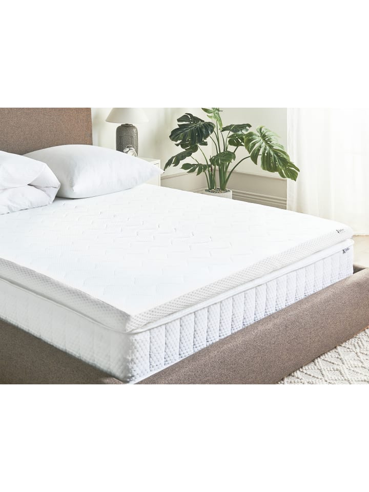 Beliani Topper FROSTY in Weiß - (W) 160 x (H) 6 x (L) 200 cm günstig kaufen onesize