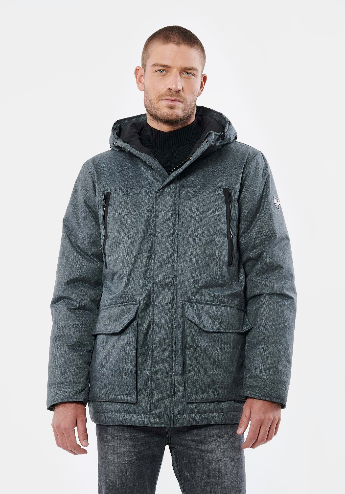 VEEN   Parka grise homme