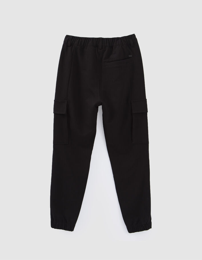 Pantalon BATTLE noir esprit jogging garçon
