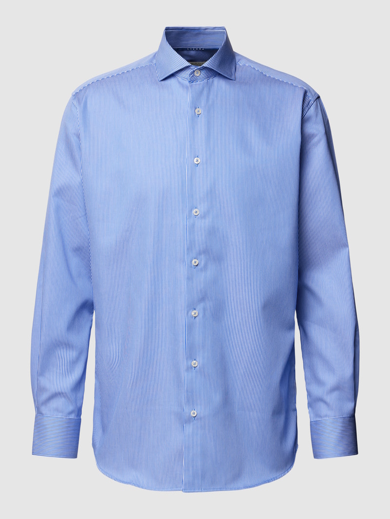 Modern Fit Business-Hemd mit Streifenmuster in royalblau