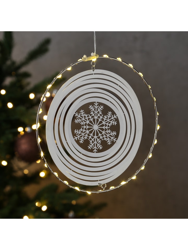 MARELIDA LED Kreis mit Schneeflocke 3D Dekohänger Weihnachten Fensterdeko in silber günstig kaufen onesize