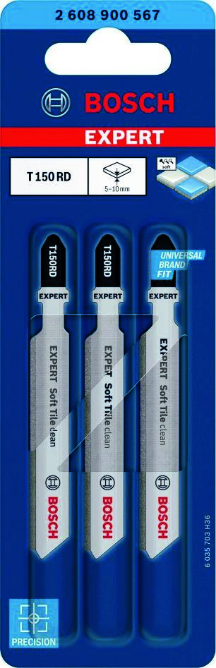 Bosch Blue Accessories 2608900567 Expert “Soft Tile Clean” T 150 RD sticksågblad 3 delar