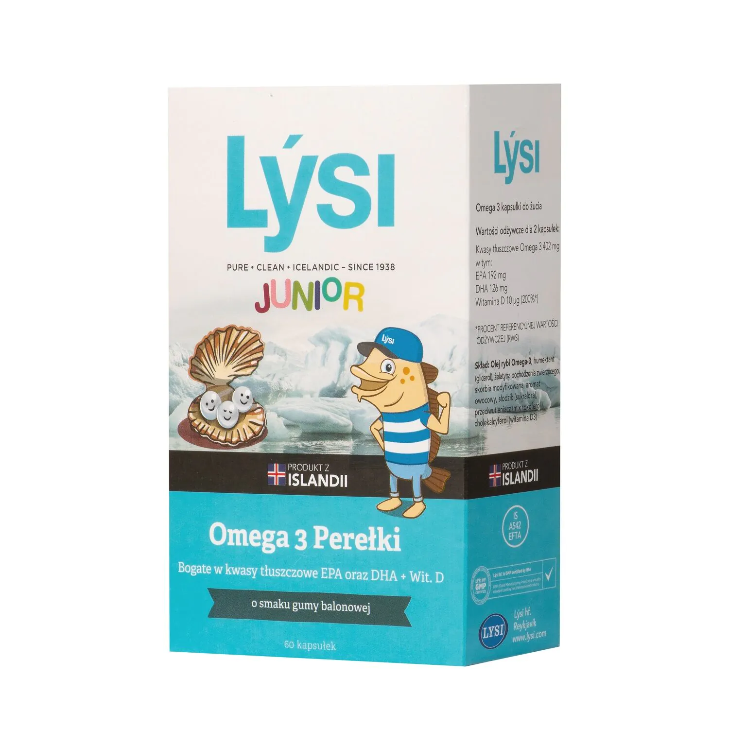 Lysi Junior Omega-3 kramtomosios gumos perlai
