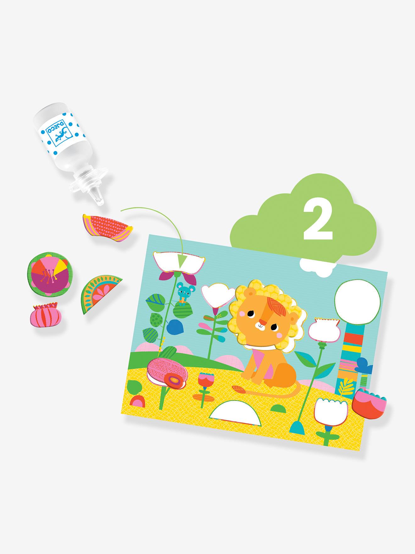 Djeco Kinder Bastel-Set für 6 Aktivitäten DJECO, Maus - mehrfarbig